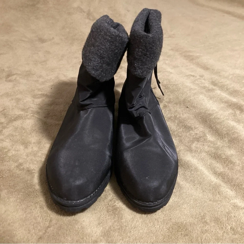NWOT Coasters Vintage 80s Ankle Boots Fold Down Water Resistant Black Size 8M